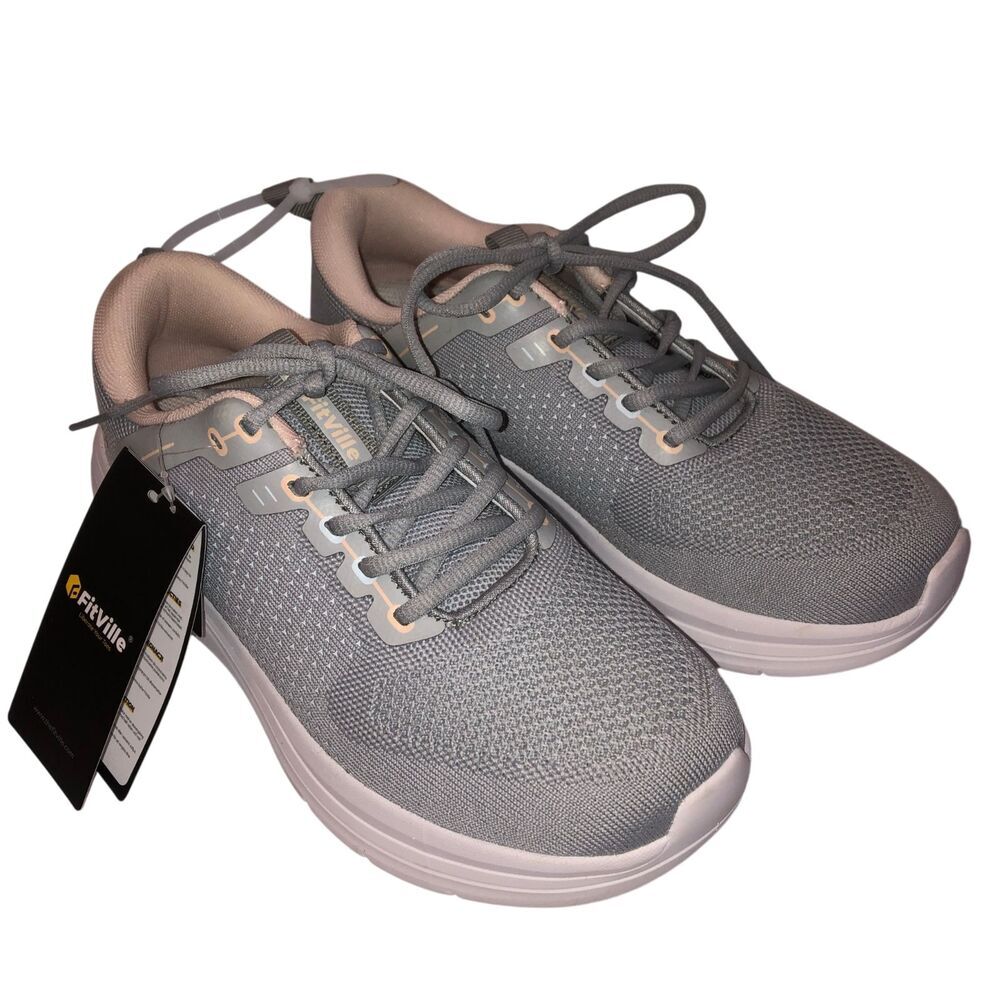 New FitVille Women Size 10 W Gray Pink Cloud Wanderer V18 Walking Shoes Sneakers